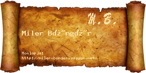 Miler Böngér névjegykártya